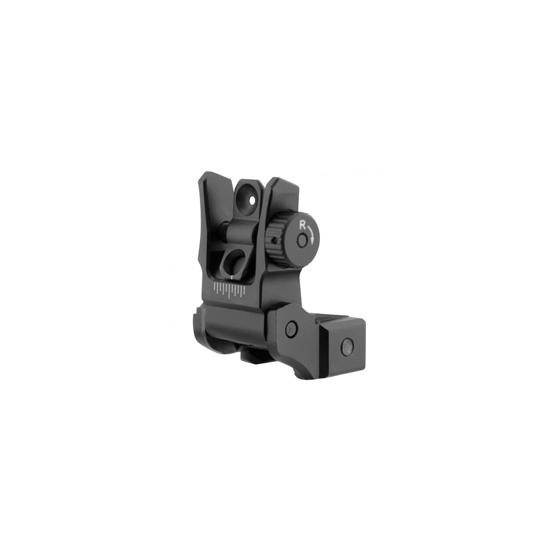 UTG AR15 Low Profile Flip-Up Rear Sight with Dual Aiming Aperture